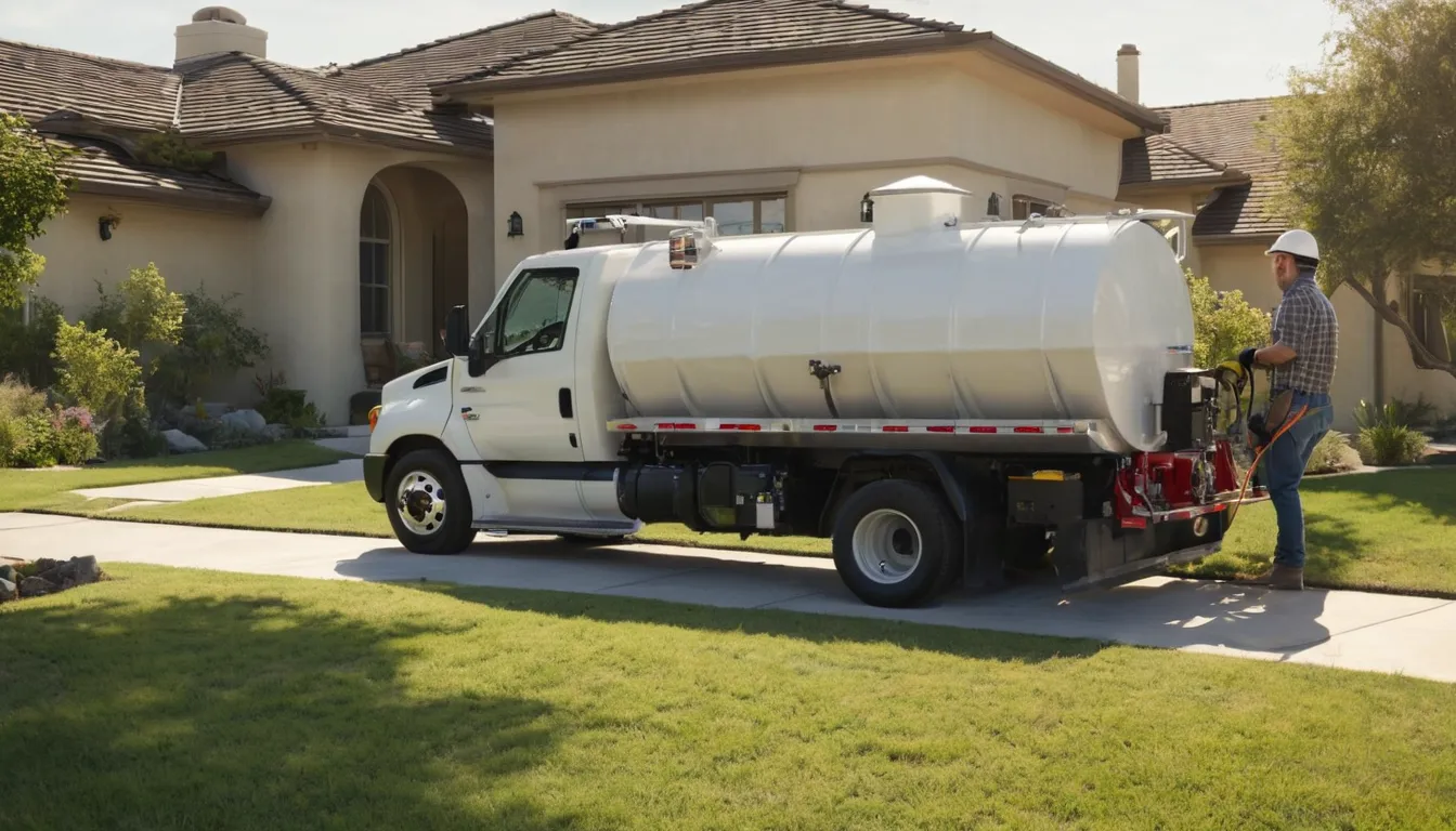 A local provider pumping a residential septic tank in a yard in the Sacramento area